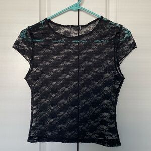 Sheer lace baby tee